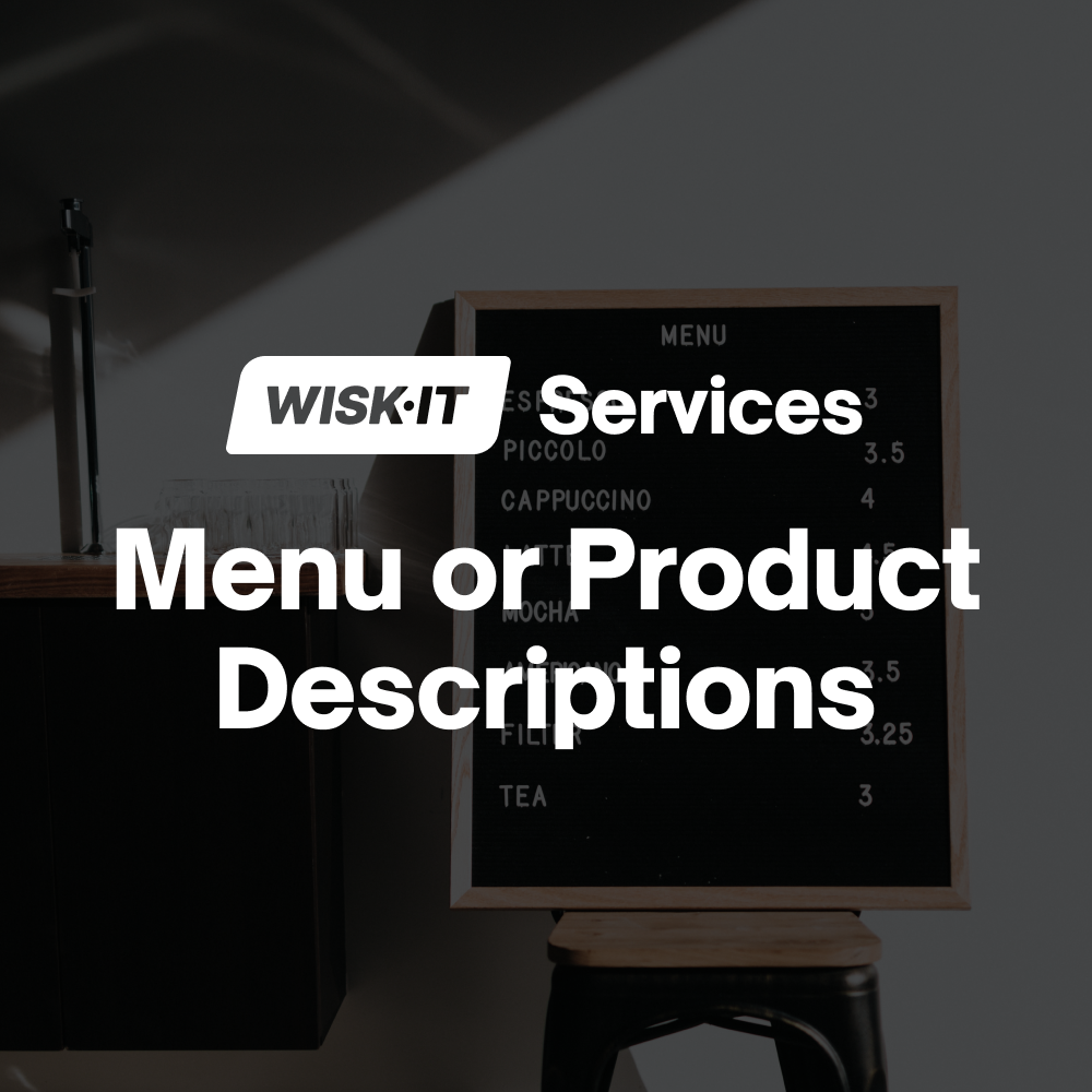 Menu or Product descriptions